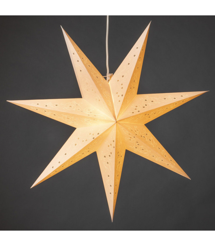 Lanternes étoiles en papier style babysbreath, lumières étoiles suspendues, lampe  étoile blanche à 7 branches, étoile de Noël, décoration de fête -   France