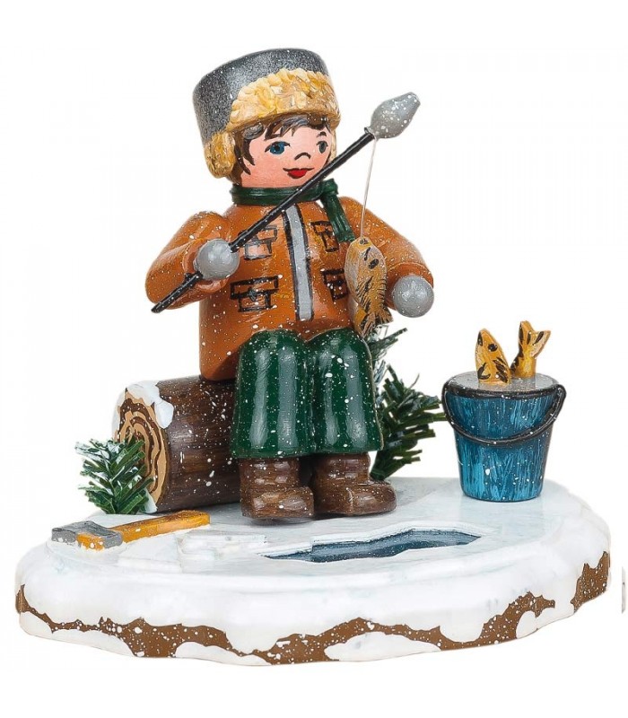 Figurine De Noel Pecheur A La Ligne