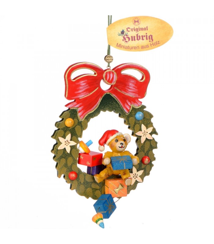 Decoration Noel Vintage Ourson Sur Couronne De Houx Deco Sapin De Noel