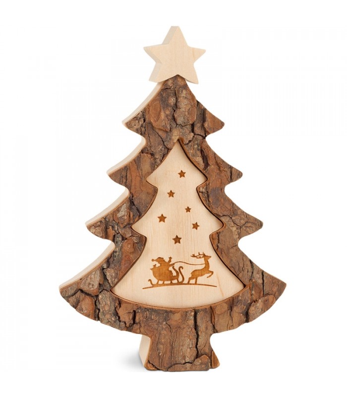 Décoration en bois en forme d'animaux pour Noël, sapin, cadeau à