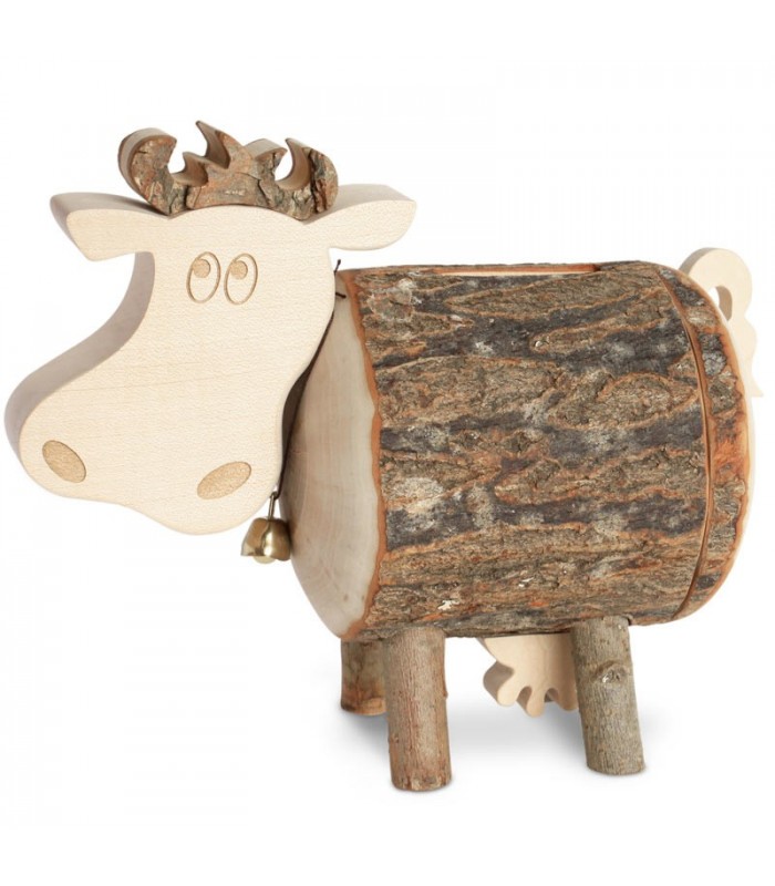 Tirelire En Bois Vache 10 Cm