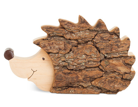 Animaux en bois sculptés dans l'écorce : écureuil, hérisson - Klaus  Boutik