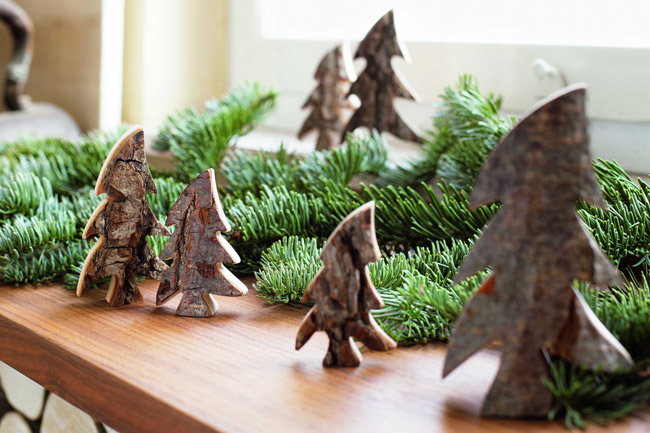 Arbre de Noël lumineux en bois à poser, ambiance fêtes de fin d'année, 30cm